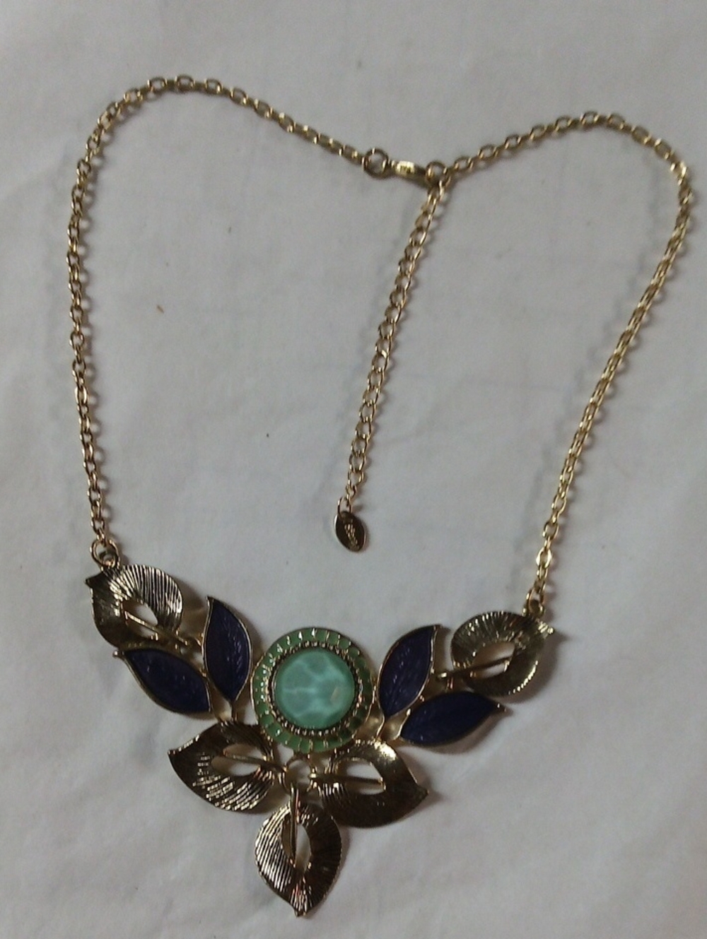 Siera Enamel Leaf Statement Necklace #,A535